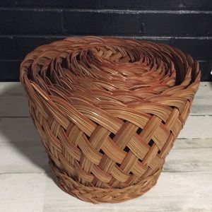 Rattan/wicker baskets set of ten made in Philippines
